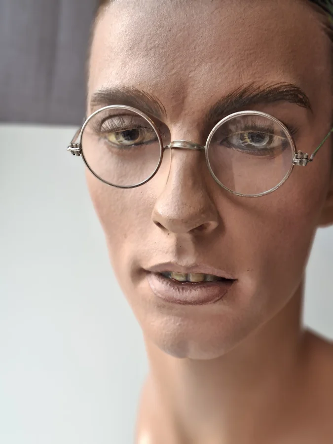 Vintage Art Deco Gentlemen's Display Head with Original Glasses 6
