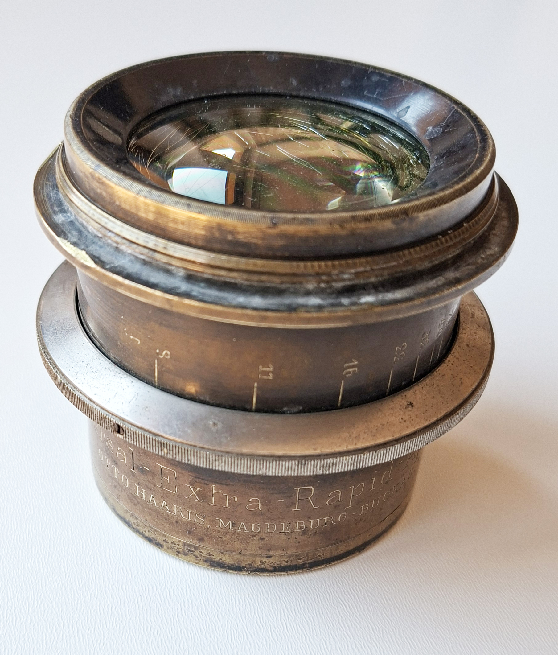 Vintage Brass Lens - Univeras Extra Rapid by Otto Haaris, Magdeburg (c. 1880-1900) 4