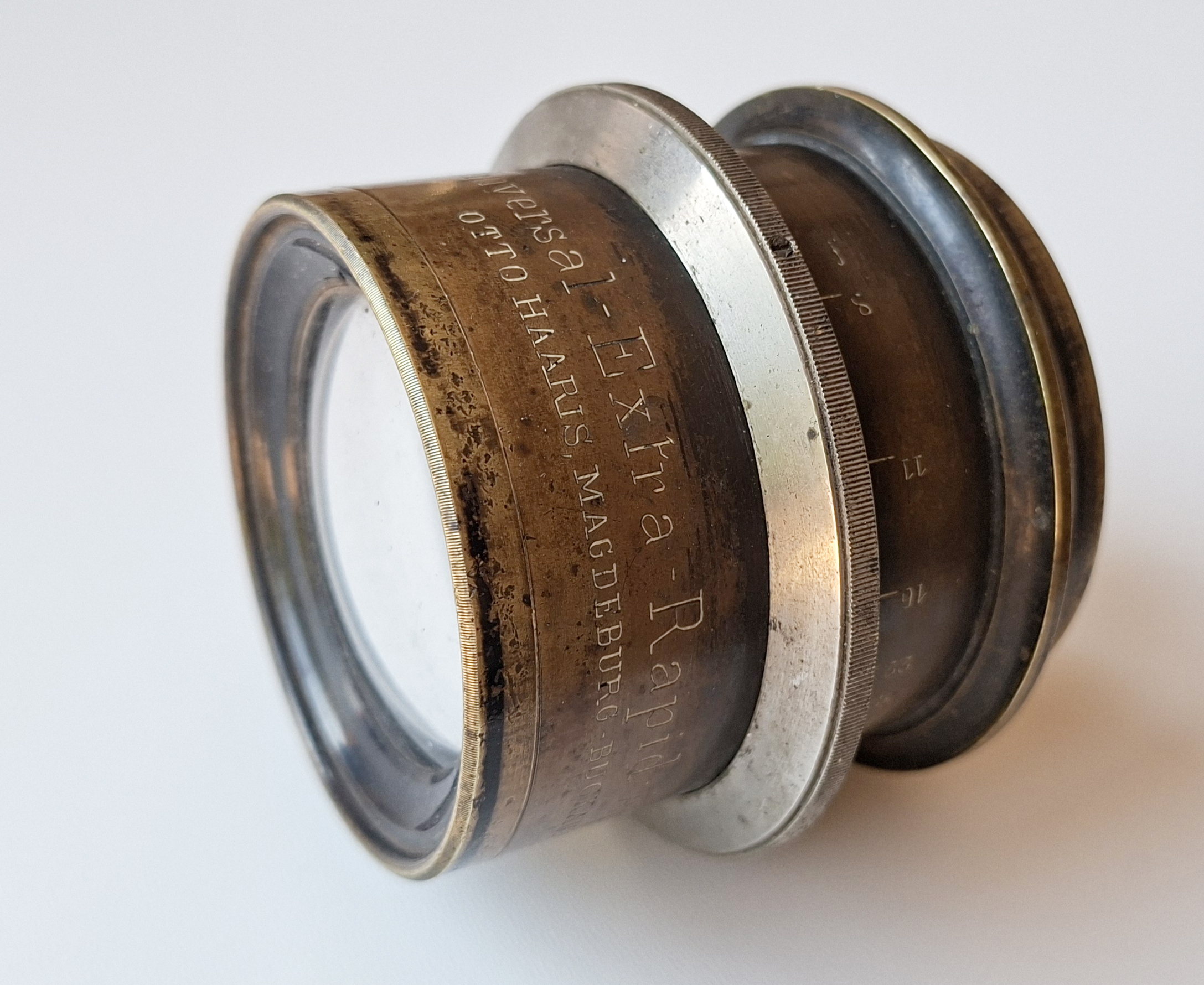 Vintage Brass Lens - Univeras Extra Rapid by Otto Haaris, Magdeburg (c. 1880-1900) 5
